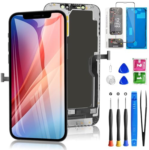 for iPhone 12 Pro Max Screen Replacement 6.7 Inch, Diykitpl 3D Touch LCD Digitizer Screen for A2342, A2411, A2412, A2410 with Repair Tools Kit+Screen Protector+Waterproof Frame+Magnetic Screw Mat