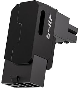 EZDIY-FAB Shield Series 8-Pin PCIe GPU Power Adapter,90-Degree Angled Connector, Aluminum Design for Graphics Cards – Reverse Type,Black-1 Pack