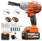 Avvitatore a percussione senza fili, 665Ft-Ibs (900N.m) Avvitatore a impulsi elettrico da 1/2, trapano a percussione da 21 V con 2 batterie da 4,0 Ah, 6 prese, 8 trapani, 6 viti, pistola a