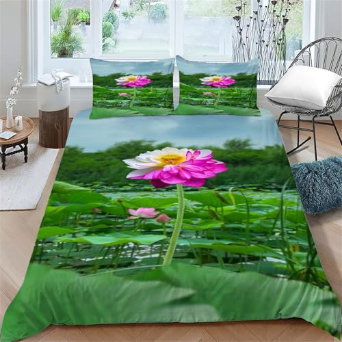 TMMDH Bettwäsche 140x200 Bettbezug Winter Bettwäsche-Sets Blume 3D Muster Weich Baby bettwäsche Set Hypoallergen Kinder bettwäsche mit 2 Kissenbezüge 80x80 cm