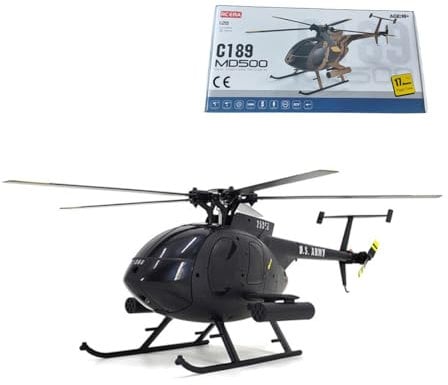 NULA Ferngesteuertes RC Hubschrauber, MD500 C189 Helicopter Flugzeug 1/28 2.4G 4CH Single-Rotor Militär Hubschrauber mit 6-Achsen-Kreisel, RC Helikopter Spielzeuge für Anfänger Erwachsene
