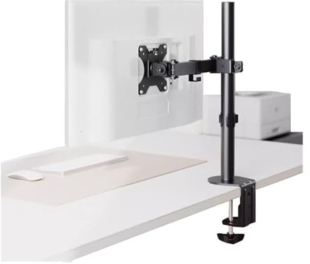 Monitorarm Einzelmonitorhalterung for 13-32-Zoll-Bildschirme mit bis zu 17,6 lbs, verstellbarer Monitorhalterungsarm mit voller Bewegungsfreiheit mit C-Klemme und Tüllensockel, max. VESA 100 x 100 mm
