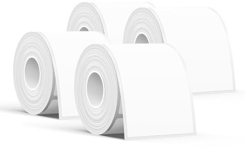 SUPVAN KATASYMBOL T50M Pro/Plus Etikettenband Papier, Wasserfeste Etikettenfür Heim, Schule, Büro, 50 mm x 80 mm, 95 Etiketten/Rolle, Schwarz auf Weiß, 4 Rollen