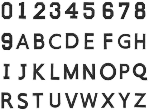 sourcing map 72 Pcs Iron on Letters and Numbers, 1.5 Inch A-Z Letter Patches and 0-9 Number Patches for Clothing Black Iron on Numbers Small Embroidered Patches for Jacket Clothes Hat Sock DIY