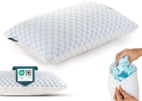 Alkamto Verstellbares Gelkissen – 73x48cm Kühlendes Memory Foam Kopfkissen mit Doppelseitigem Ice Silk & Viskose Bezug – Ideal für Rücken-, Bauch- und Seitenschläfer – Queen Size für erholsamen Schlaf