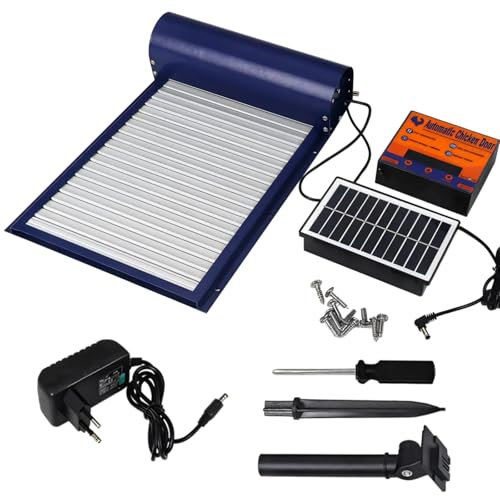 Poulailler Porte Automatique Solaire avec Télécommande et Minuteur Étanche IP65 Conception Alliage d'Aluminium pour Chat Chien Volaille