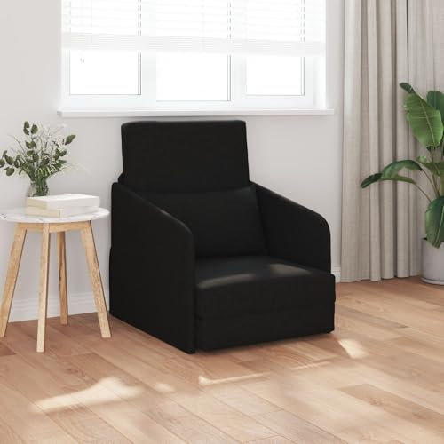 vidaXL Sofa-Bett 2-in-1 Schwarz mit ergonomischem Design – kompakte Sitzgelegenheit für Wohnzimmer und Arbeitszimmer – Indoor – vielseitiger Stuhl – modernes Einzelsofa – farbbeständig