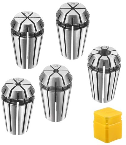 sourcing map 5pcs Spring Collet Chuck ER16 1/32 - 1/4 65Mn Spring Steel Precision Router Collets for CNC Engraving Milling Lathe Tool