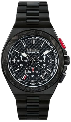Breil Uhr Herren, Armband aus Stahl, Gehäusedurchmesser 43 cm | Sammlung ABARTH, Uhrwerk Quartz Analog, Wasserbeständig bis 100 Meter, Schmuck als Geschenkidee Herren