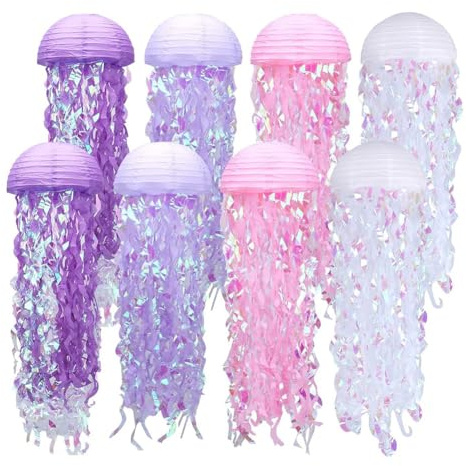 Uulooat Jellyfish Lanterns Paper Lanterns Jellyfish Decor Hanging Jellyfish Decorations Purpler