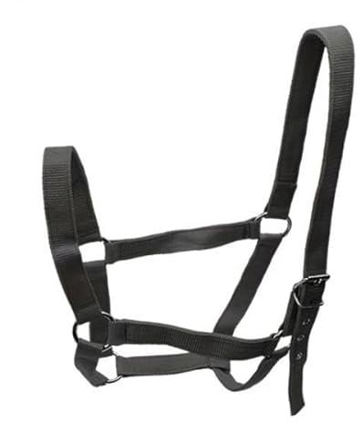 Aymzbd Horse Halter,Horse Rope,Groundwork PP Wear Resistant Chin and Throat Snap Halter for Pasture, Contest,Farm Practice, Black