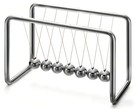 Generisch Newton Pendel,Newton Cradle mit 7 Kugeln aus Edelstahl - Klassisches Kugelstoßpendel,Unendlichkeitspendel für Büro&Schreibtisch,Physik Dekoration,Perpetuum Mobile,kugelpendel,kugelspiel