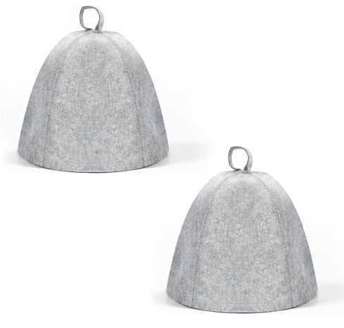 2 Pcs Felt Sauna Hat, Comfortable Sauna Hats Protect Your Hair from High Heat, Sauna Hat for Men and Women, Steam Cap for Steam Room, Bathroom, Grey