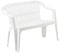 Stapelbare Außenbank Monobloc, Made in Italy, 114x55x82 cm, Farbe Weiß