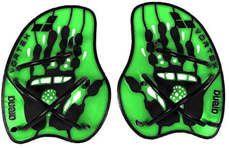 arena Hand Paddle Vortex Swimming Paddles, Swimming Pool Training Accessory, Pool Paddles with Adjustable Straps, PVC-Free