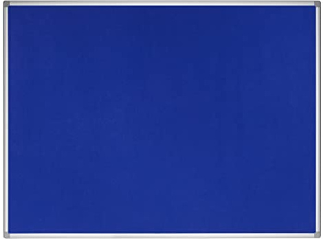Bi-Office Earth - Notice Board, Blue Felt Board with Aluminium Frame, 90 x 60 cm