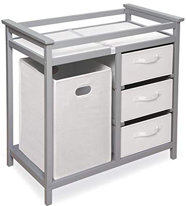 Badger Basket Moderner Wickeltisch, grau