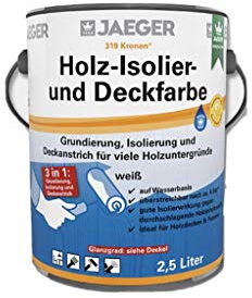 Kronen/ Jaeger Holz-Isolier- und Deckfarbe 319 2,5 Liter ,Weiß Seidenglänzend