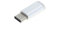 OTB Adapter, Micro-USB 2.0 Buchse auf USB Type C (USB-C) Stecker, Metallgehäuse Silber