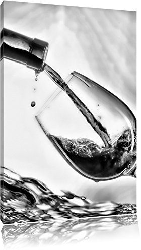 Pixxprint Monocrome, Wein, Größe: 100x70cm, Leinwandbild, fertig gespannt, Wandbild, Dekoration, Kunstdruck, kein Poster