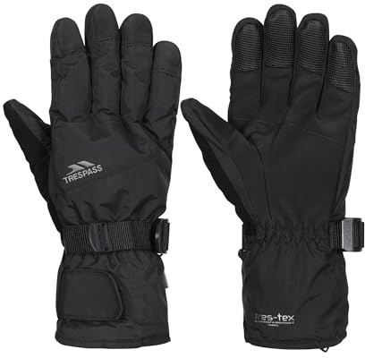 Trespass Ergon II, Black, M, Warme Gepolsterte Wasserdichte Handschuhe für Damen und Herren / Unisex, Medium, Schwarz