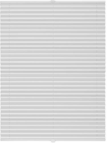 Plissee auf Maß für alle Fenster Montage Glasleiste Blickdicht mit Spannschuh Sonnenschutzrollo Weiß Breite: 41-50 cm, Höhe: 151-200 cm