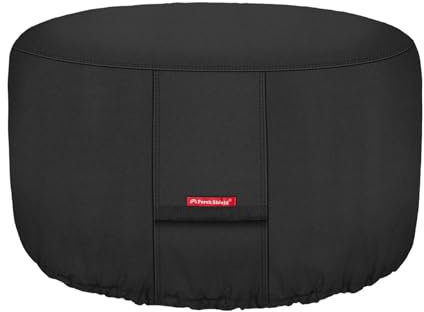 Porch Shield Housse de brasero ronde 600D imperméable et résistante pour brasero de terrasse, noir, 91,4 cm