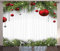ABAKUHAUS Weihnachten Rustikaler Gardine, Baulbes Noel Baum, Schlafzimmer Kräuselband Vorhang mit Schlaufen und Haken, 280 x 175 cm, Mehrfarbig Rot