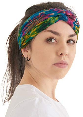 CHARM Tie Dye Haarband Damen - Sommer Stirnband Aus Damen Boho Style Schweissband und Haareifen Hippie A