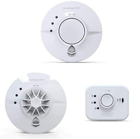 FireAngel Pro Connected Mains Powered Wireless Smoke Alarm x2, Heat Alarm + CO Alarm Kit