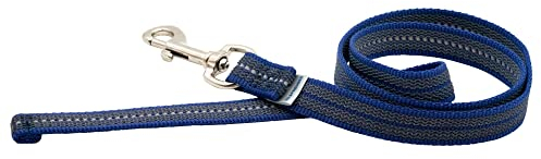 Gummierte Leine ohne Handschlaufe - blau, 200 cm (2 m)