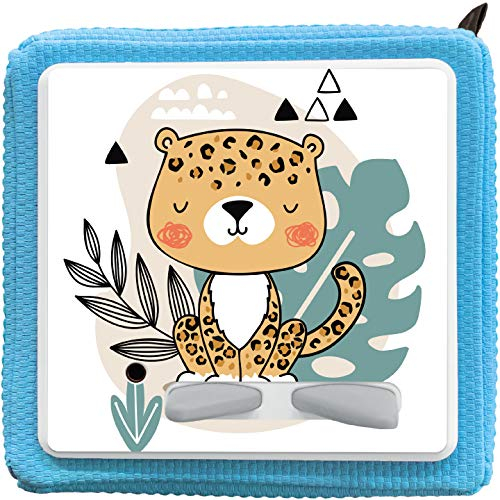 PrintAttack K002 Schutzcover Schutzfolie für Toniebox Selbstklebende passgenaue Folie Motive Zubehör für Kinder Spielzeug Aufkleber Sticker (Nr. 5 Leopard, ohne Wunschname)