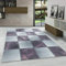 Carpetsale24 Modern Designer Teppich, Kurzflor Karo Design - Marmor Optik, Rechteckig, Lila Grau Weiß, Wohnzimmer, Schlafzimmer oder Jugendzimmer Teppich, Größe:80 x 250 cm