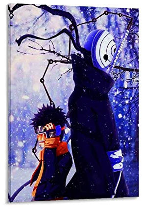 AISHNI Uchiha Obito Leinwand-Kunst-Poster und Wandkunstdruck, modernes Familienschlafzimmer, 20 x 30 cm
