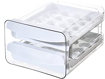 La Llareta Eier Aufbewahrungsbox, 40 Eier/2 Schicht Transparenter Eierkarton, Eierbehälter für Kühlschrank, Stapelbar, for Eierkonservierung, Eiertransport, Hotelrestaurant