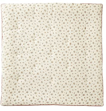 VERTBAUDET Bodenmatte/Parkteppich, Gaze, Baumwolle und Velours, Ecru/mehrfarbig, 100 x 100 cm