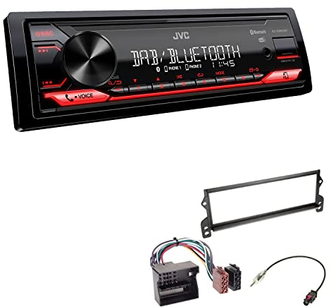 JVC KD-X282DBT 1-DIN Digital Autoradio DAB+ Bluetooth USB Einbauset passend für MINI Mini, Mini Cabriolet 2003-2008 schwarz