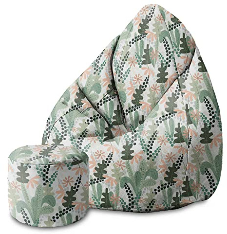 DreamRoots Sitzsack Erwachsene 80x80x120, By the Lake | Bean Bag 80x80x120 cm mit Lehne, Hocker & Bezug, Sitzkissen Boden, Chill Bubibag, mit Füllung