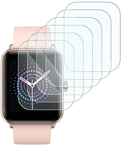 KARYLAX - [Packung x 6 Displayschutzfolien aus Glas, flexibel, Härtegrad 9H, kratzfest, Displayschutzfolie kompatibel mit AGPTEK Smartwatch für Damen von 1,69 Zoll