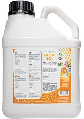 Nutri Sol bio – Biostimolante nutrizionale NPK di origine vegetale con acidi fulvici, umici e batteri della rizosfera - 5L