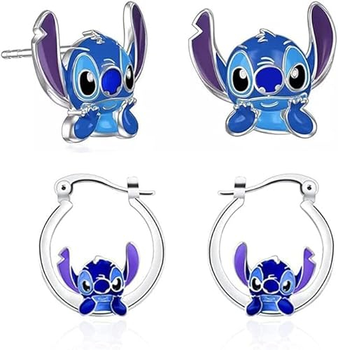 Ohrringe, Mädchen Ohrringe, Ohrstecker, Cartoon Ohrringe, Cartoon Schmuck, Süße Kleine Ohrstecker Set, Ear Cuff Earrings, Geeignet für Mädchen und Frauen