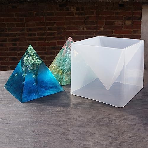 BommFu Super Pyramide Silikonform | Super Pyramid Silikonform | 15CM Transparente Epoxidharz Formen - Form Epoxidfarbe Feine Farbe Creme Getrocknete Blumenform