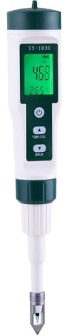 Vllold Misuratore di pH digitale per alimenti, sonda di pH per lievito naturale e pasta di pane, controllo del pH di salsicce e salumi fermentanti, tester impermeabile per campioni di terreno morbido