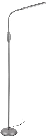 Reality Leuchten LED Stehleuchte Toro R47641111, Kunststoff Grau, inkl. 5 Watt LED, Touch Dimmer, Lichtfarbe wechselbar, Flexarm