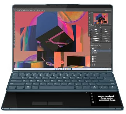 Lenovo Yoga Book 9 Gen 8 – Ordenador Portátil Convertible Doble Pantalla Táctil 13.3 2.8K OLED (Intel Core i7-1355U, 16GB RAM, 1TB SSD, Wi-Fi 6E, Win 11 Home) Teclado QWERTY Español, Tidal Teal