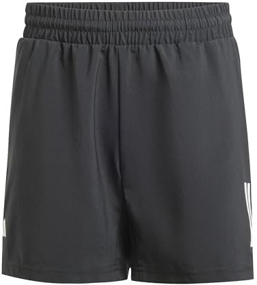adidas Boy's Boys Club Tennis 3-Stripes Shorts, Black, 7-8 Years