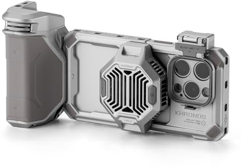 Tilta Khronos Advanced Kit Kompatibel mit iPhone 15 Pro - Titanium White | Handyhülle Kühlventilator ND-Filter PD-Fokusgriff