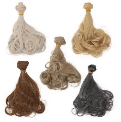 GLOBLELAND 5 Stück 5 Farben Lockenperücken Für Puppen 100 cm/40 Zoll Puppenhaarverlängerung Puppenherstellung Kunstbedarf DIY Puppenhaarhandwerk Lange Natur Mohair Puppenperücken Haarperücken