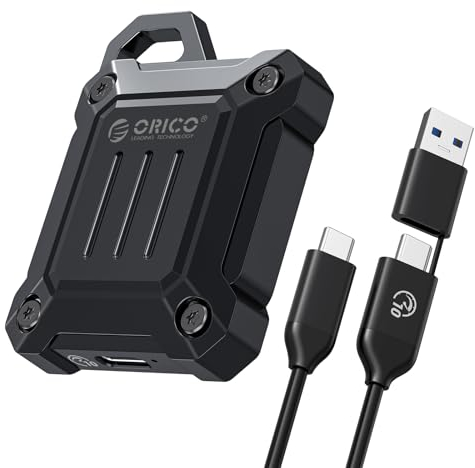 ORICO Boîtier M.2 NVMe 2230 SSD avec boîtier métallique, Adaptateur 10Gbps USB C 3.2 Gen2 vers NVMe PCIe, Compatible avec l'enregistrement 4K ProRes du Phone 15 Pro/Pro Max, Câble 2 en 1 -XAM2