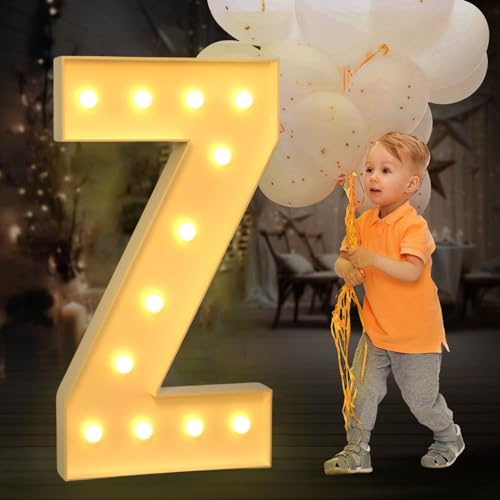 BiiKoon 4FT Festzelt-Leuchtbuchstaben for Geburtstagsparty-Dekorationen, Riesige Festzelt-Buchstaben for Marry Me, Hochzeit, Babyparty, Jubiläumsparty-Dekoration(Color:Letter Z,Size:120cm)
